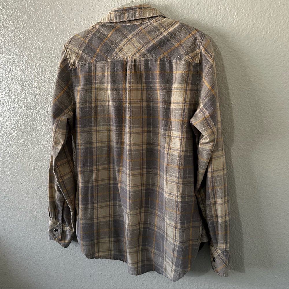 🌻3 for $13🌻 Lee Riders | Cabincore Yellow Grey Flannel Button Down long Slv Sz M - Picture 8 of 13